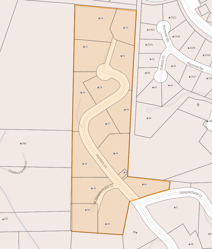 Map of Hunters Lane