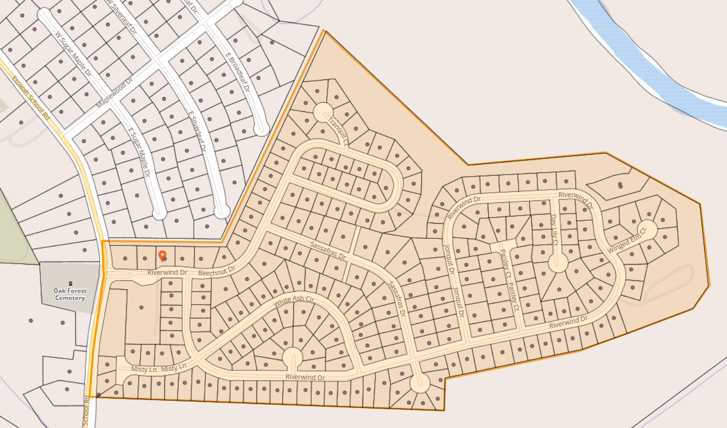 Map of River Wind Community in Etowah Map of River Wind Community in Etowah
