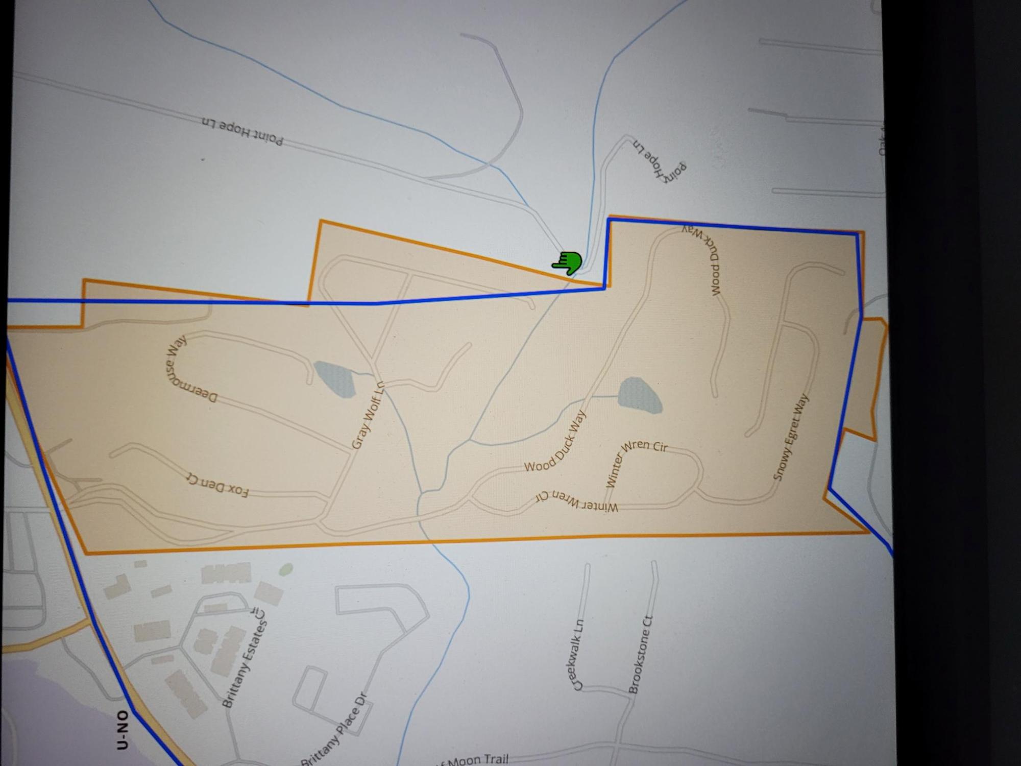 Map of Gray Wolf Ln. and surronding streets in the Wolf Pen area of Hendersonville NC