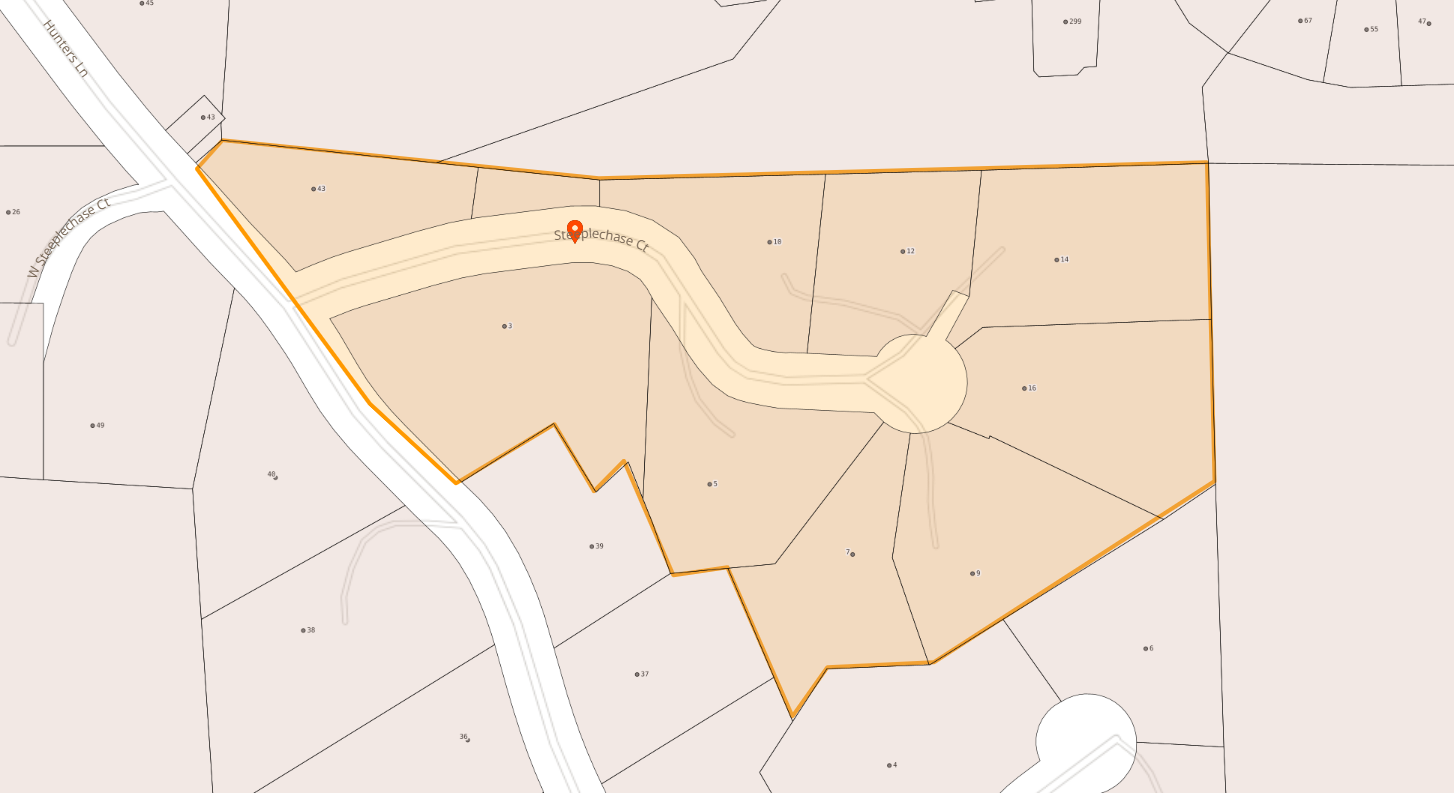 Map of Steeplechase Ct
