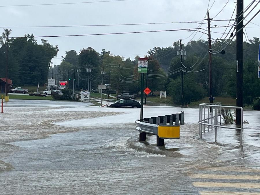 flooded roadway