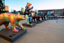 Photo from the Bearfootin’ Auction celebration outside the Historic Courthouse