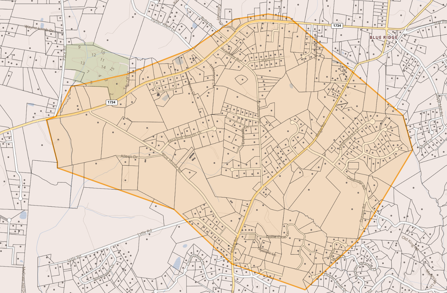 Map of Sugarloaf Rd area of Hendersonville Map of Sugarloaf Rd area of Hendersonville
