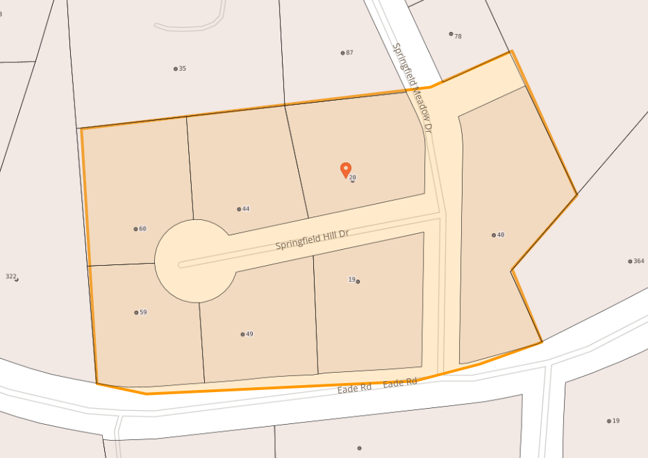 Map of Springfirld hill drive
