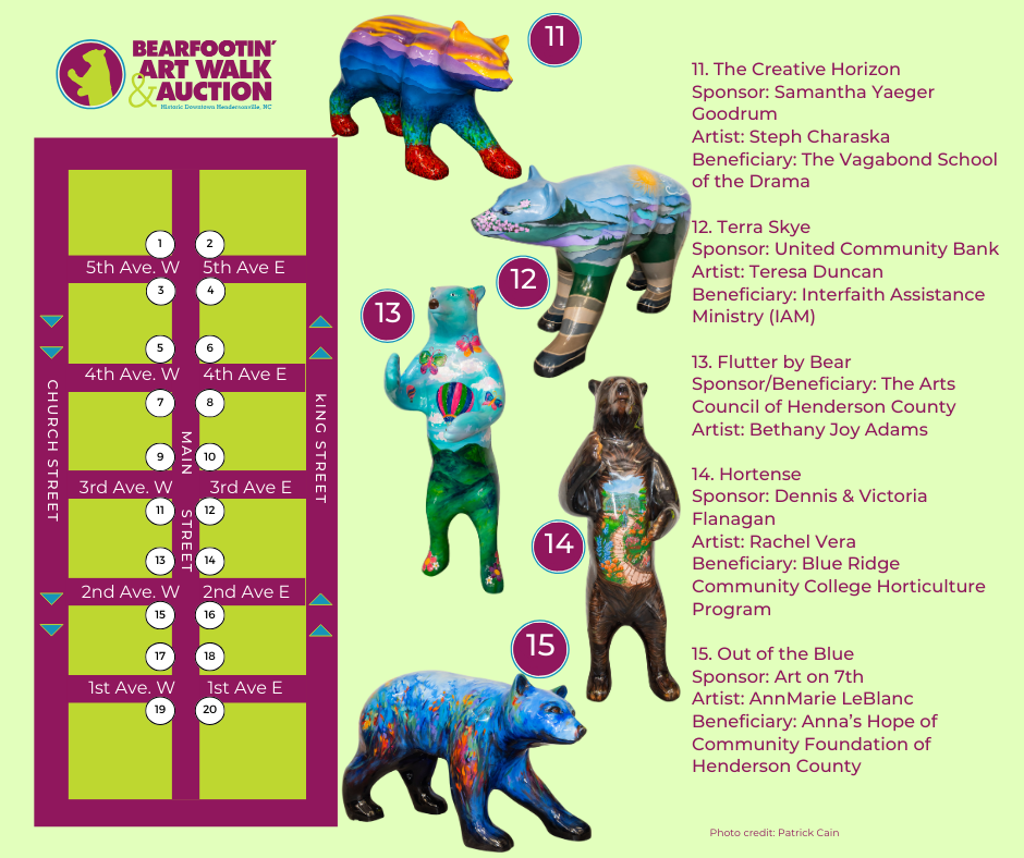 Map of painted bears on main street