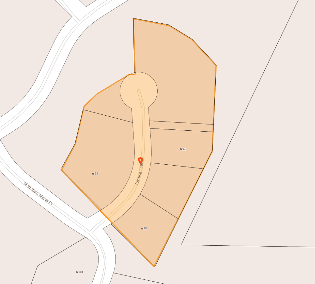 Map of Turning Leaf Ln