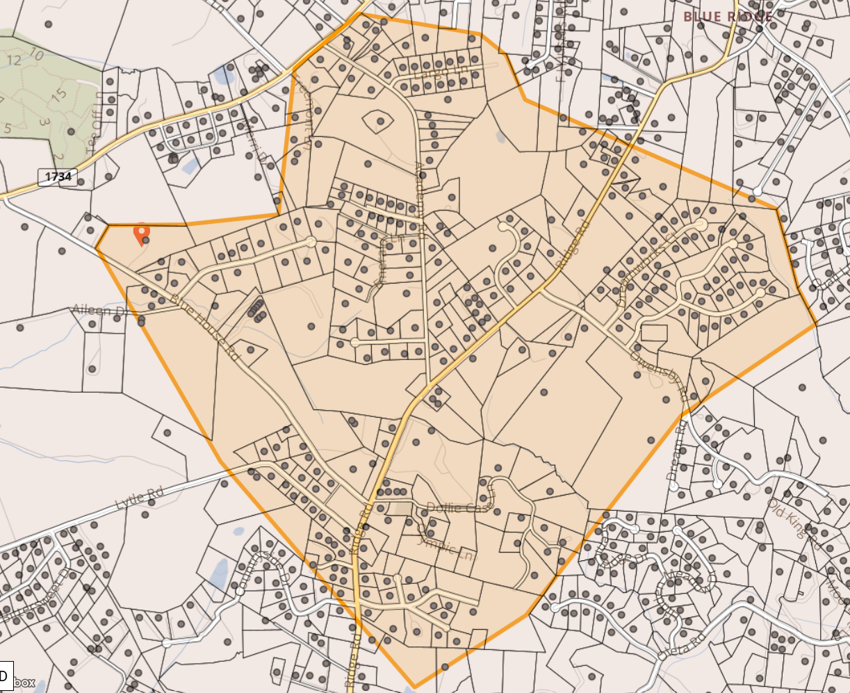 Blue House Rd, Academy Rd, Ridge Rd and Owensby Rd in Hendersonville Map of Blue House Rd, Academy Rd, Ridge Rd and Owensby Rd in Hendersonville