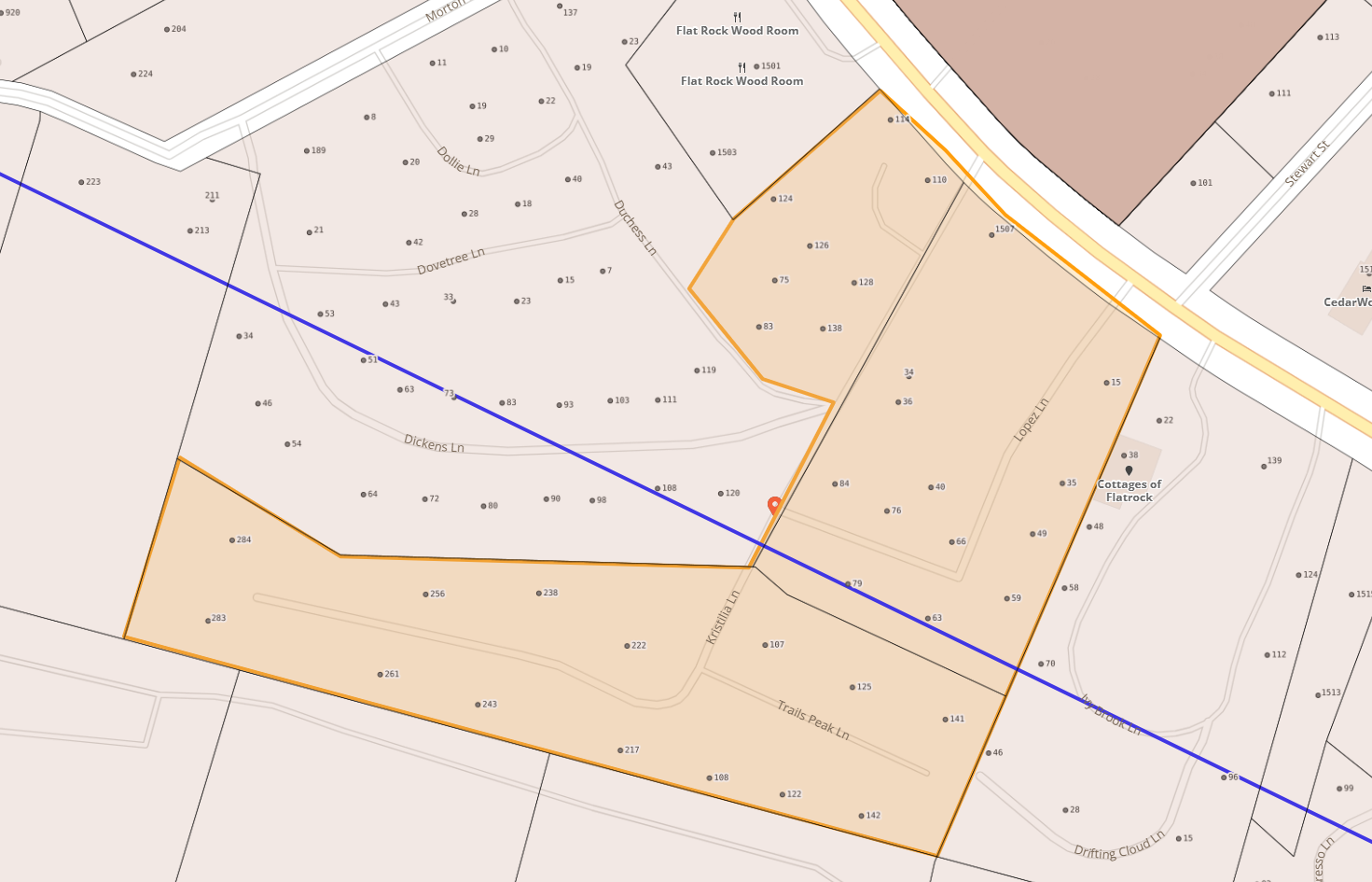 Map of Kristilia Ln in Hendersonville Map of Kristilia Ln in Hendersonville