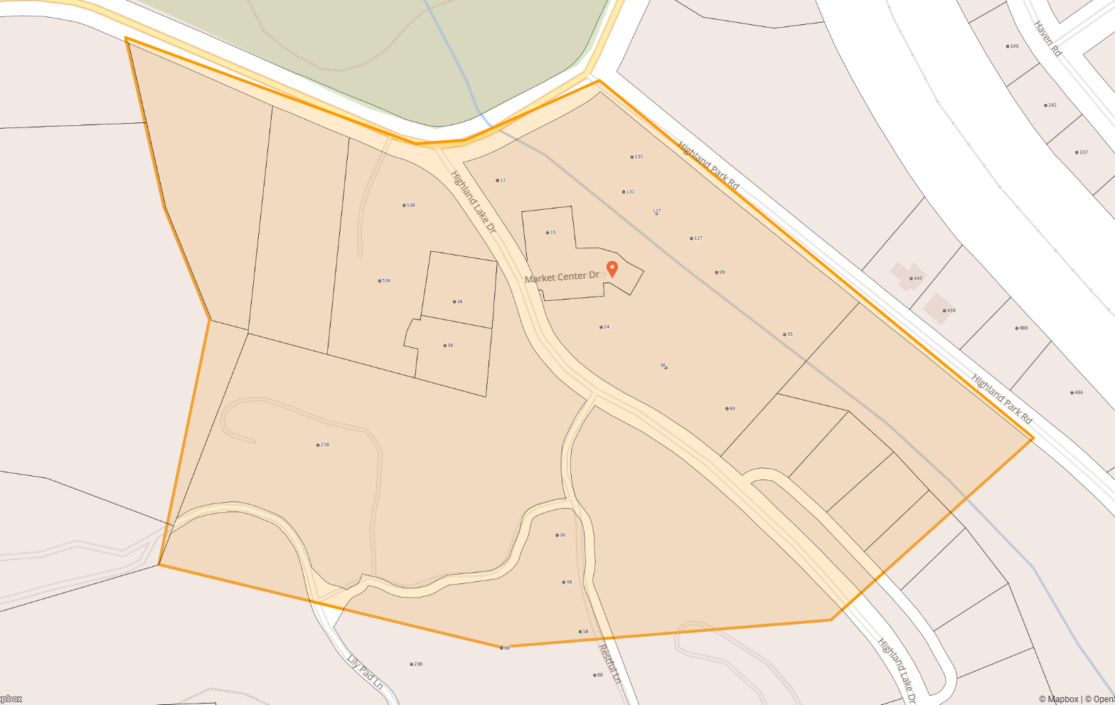 Map of Highland Lake Dr area in Flat Rock Part 1 Map of Highland Lake Dr area in Flat Rock Part 1