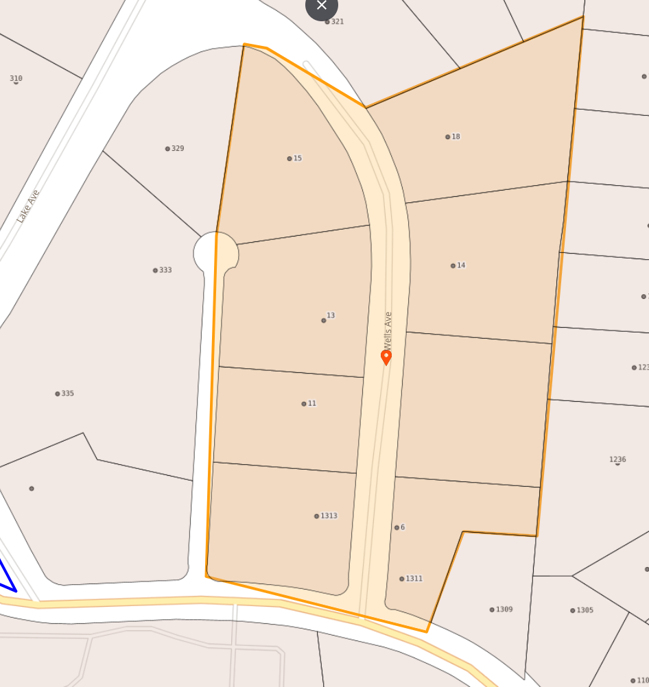 Map of Wells Ave in Hendersonville Map of Wells Ave in Hendersonville