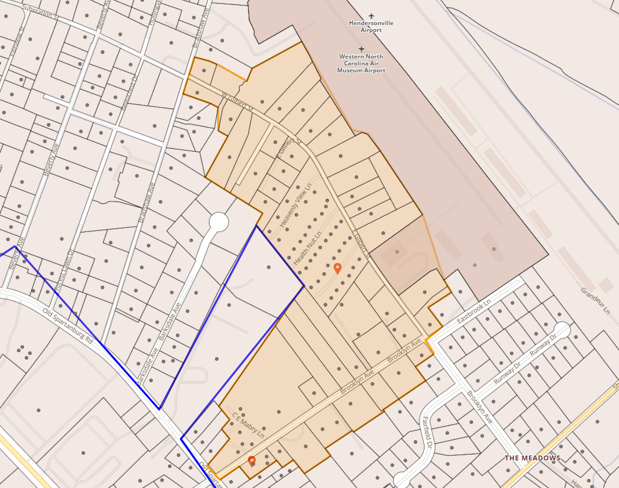 Map of Brooklyn Ave, E and W Gilbert St in Hendersonville Map of Brooklyn Ave, E and W Gilbert St in Hendersonville