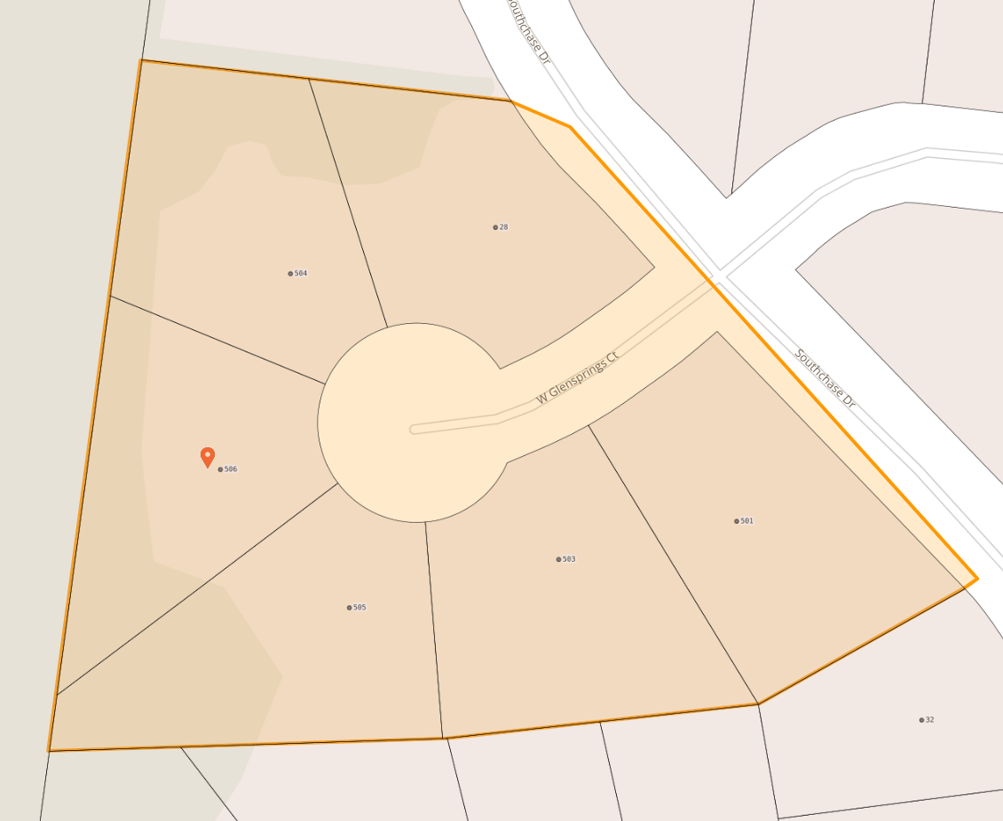 Map of West Glenssprings Court in Fletcher NC