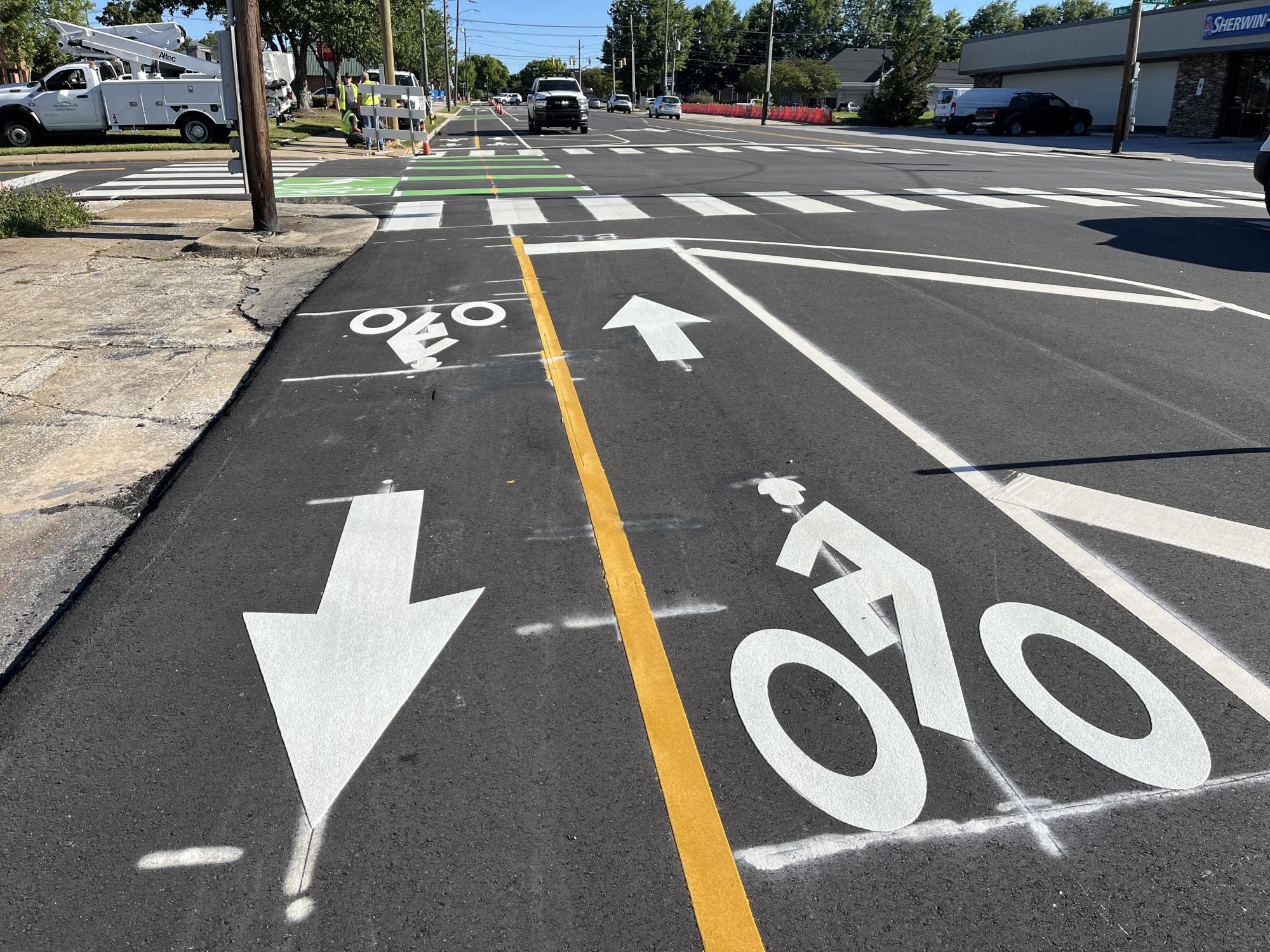 pavement marking for a bike lane
