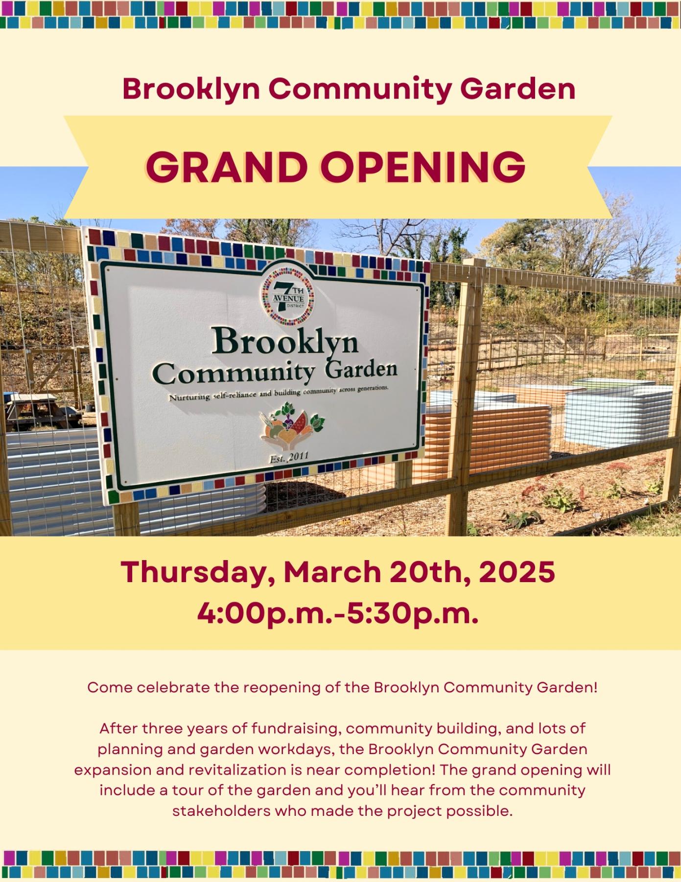 Garden grand opening flyer