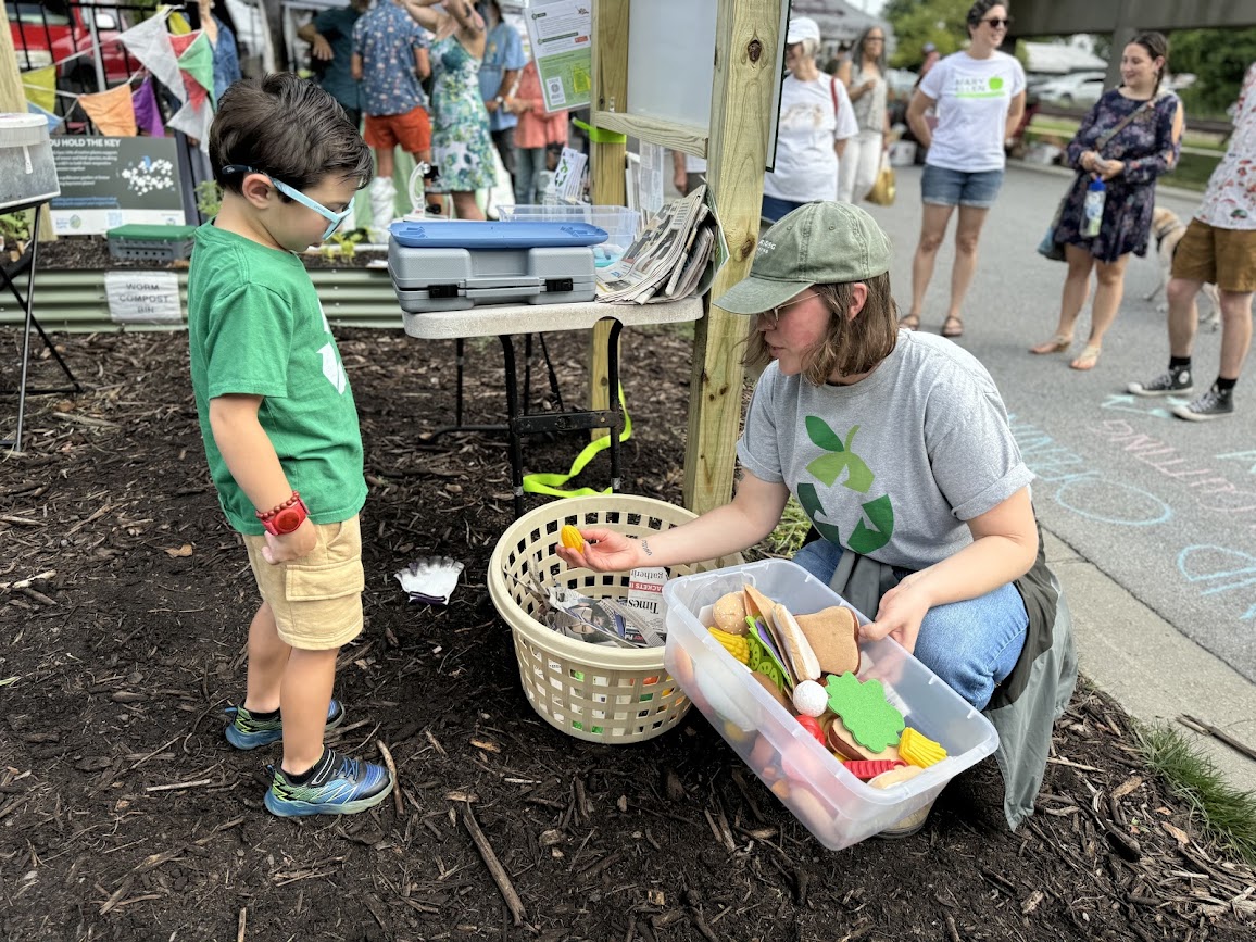 Interactive compost activity with kid