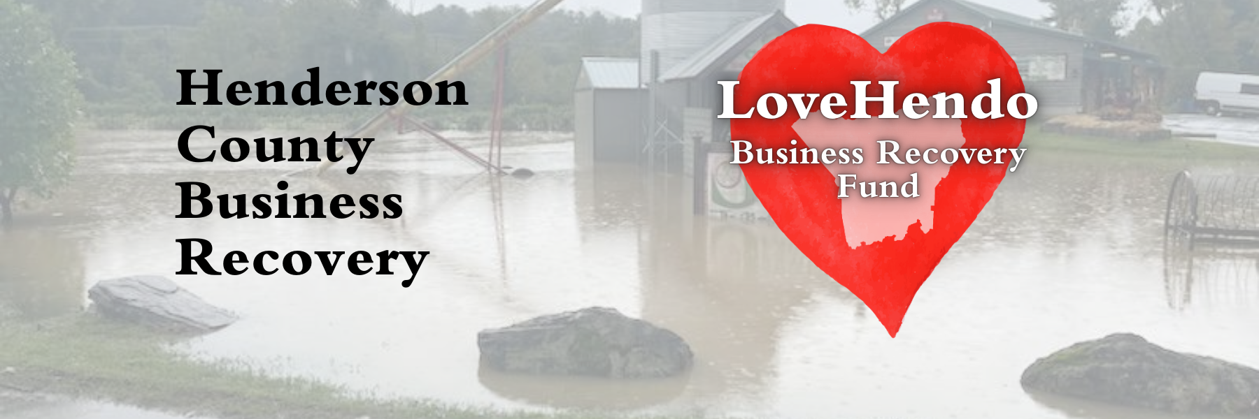 lovehendo logo in front of flooded street