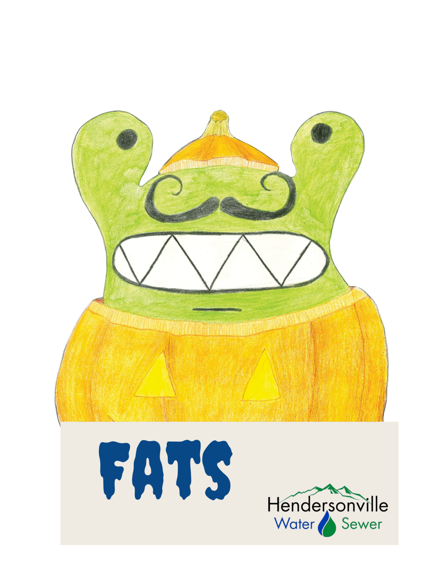 Fats monster in a pumpkin costume