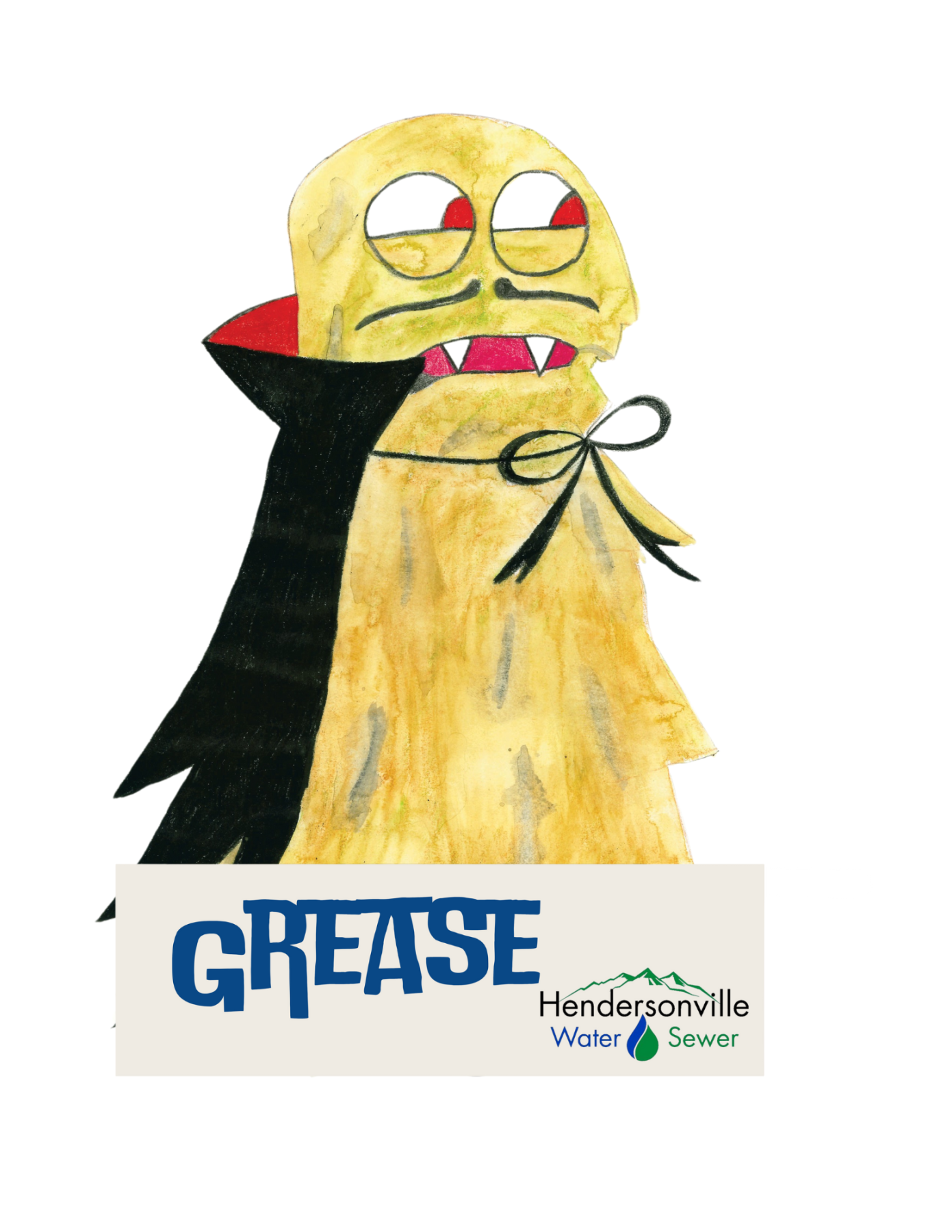 Grease monster in vampire costume